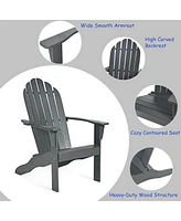 Gouun Acacia Wood Outdoor Adirondack Chair with Ergonomic Design