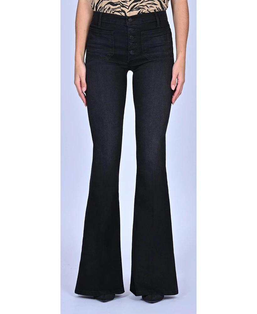 Black Orchid Denim Women's Audrey Patch Pocket Flare Jean