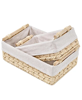 Sorbus 2-Pack Handmade Storage Paper Rope Baskets Set: Bohemian Design for Household Essentials - Durable, Compact, Perfect All Decor