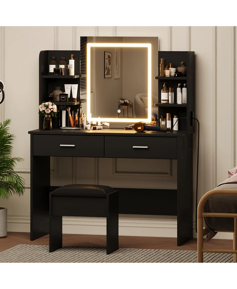 gaomon Vanity Desk with Mirror and Lights