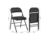 gaomon 4 Pack Folding Chairs With Padded Cushion and Back, for Outside, Foldable Metal Frame Hold Up to 350 Lbs, Chai