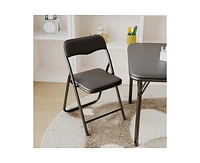 gaomon Boys and Girls Folding Table and Chair Set of 3, Featuring a Portable Table and Chairs with Ssoft Pu Cushions. No Assembly is Required