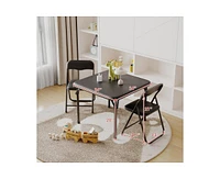 gaomon Boys and Girls Folding Table and Chair Set of 3, Featuring a Portable Table and Chairs with Ssoft Pu Cushions. No Assembly is Required