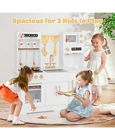Gymax Pretend Play Kitchen for Kids w/ Coffee Maker Sink Faucet Stove Water Dispenser