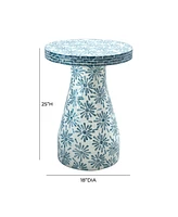 Tov Furniture 18" Wood and Shell Side Table