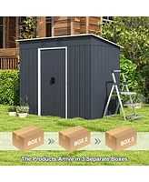 Gouun Outside Garden Storage Shed Tool House with Ground Foundation Frame