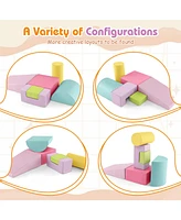 Gouun 6 Pieces Foam Climbing Blocks Indoor Climb and Crawl Activity Playset with Rectangles