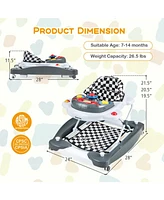 Gouun 6 in 1 Foldable Baby Walker with Adjustable Height