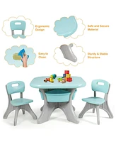 Gouun In/Outdoor 3-Piece Plastic Children Play Table & Chair Set