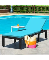 Gouun Patio Rattan Cushioned Height Adjustable Lounge Chair