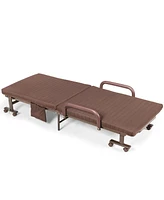 Gouun Adjustable Guest Single Bed Lounge Portable Wheels