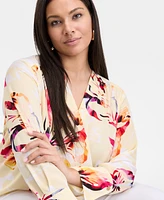 INC Plus Printed Surplice-Neck Blouse, Exclusively at Macy's