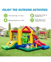 Gouun Inflatable Bounce Castle with Double Slides and 735W Blower