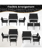 Gouun 4 Pieces Patio Furniture Set with Heavy Duty Galvanized Metal Frame