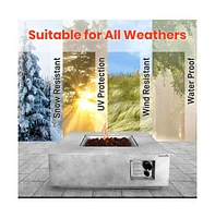 SereneLife 40,000 Btu Square Propane Gas Fire Pit Table with Lava Rocks and Cover