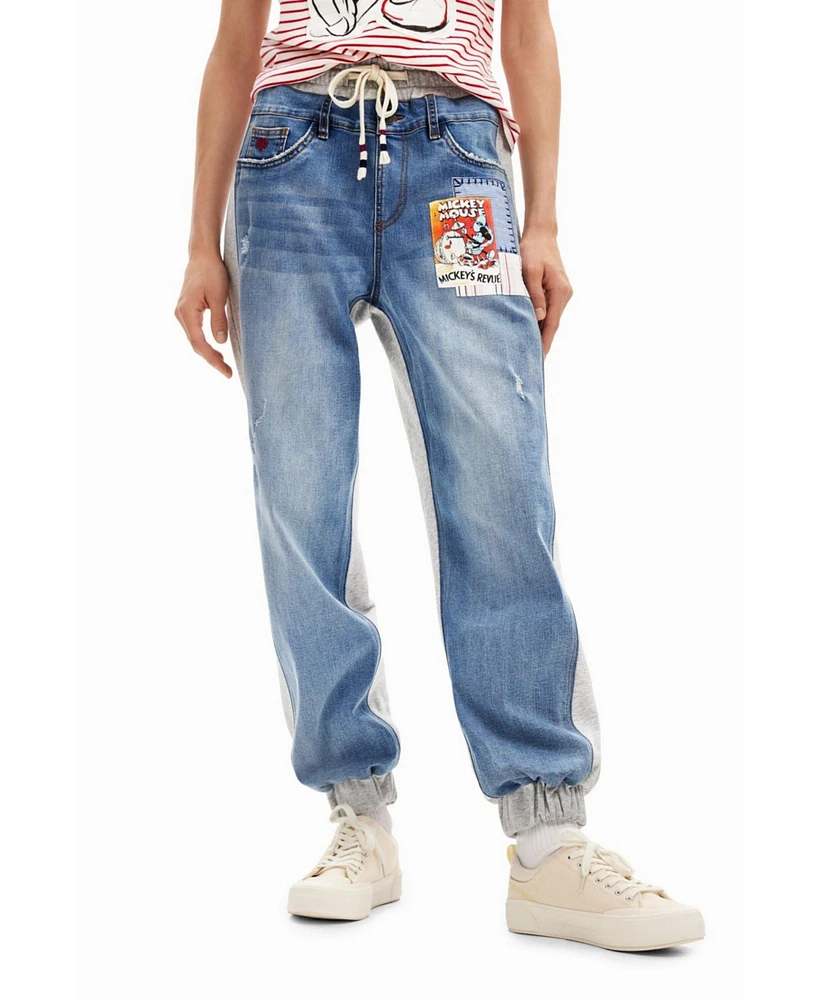 Desigual Women's Mickey Mouse jogger jeans