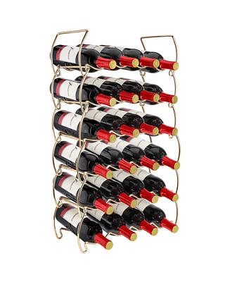 Sorbus 6-Tier Stackable Wine Rack - Perfect for Bar, Wine Cellar, Basement, Cabinet, Pantry, etc - Hold 24 Bottles