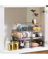 Sorbus 2 Pack Small Clear Stackable Pull-Out Drawers