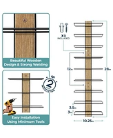 Sorbus 9 Bottle Mahogany Wood Wall Mounted Wine Rack - Perfect for Home Bar, Kitchen, Dining Room, Wall Wine Bottle