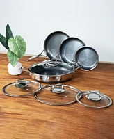 Livwell DiamondClad 8-Pc. Hybrid Nonstick Stainless Steel Frypan Set