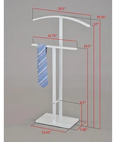 Kings Brand Furniture Dossi Metal Suit Valet Stand, Clothes Rack, Clothing Organizer, Jacket Hanger, Tie Hanger