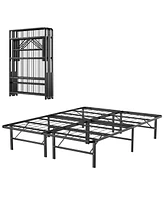 Gouun Queen Size Foldable Metal Platform Bed with Tool-Free Assembly-Queen size