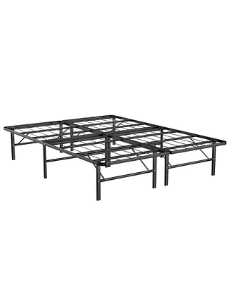 Gouun Queen Size Foldable Metal Platform Bed with Tool-Free Assembly-Queen size