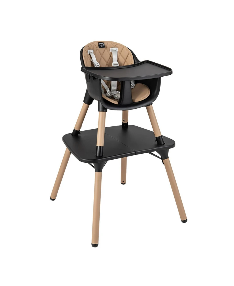 Gouun 4-in-1 Baby Convertible Toddler Table Chair Set with Pu Cushion