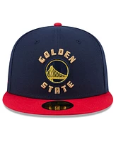 New Era Men's Navy Golden State Warriors 2024/25 City Edition 59FIFTY Fitted Hat