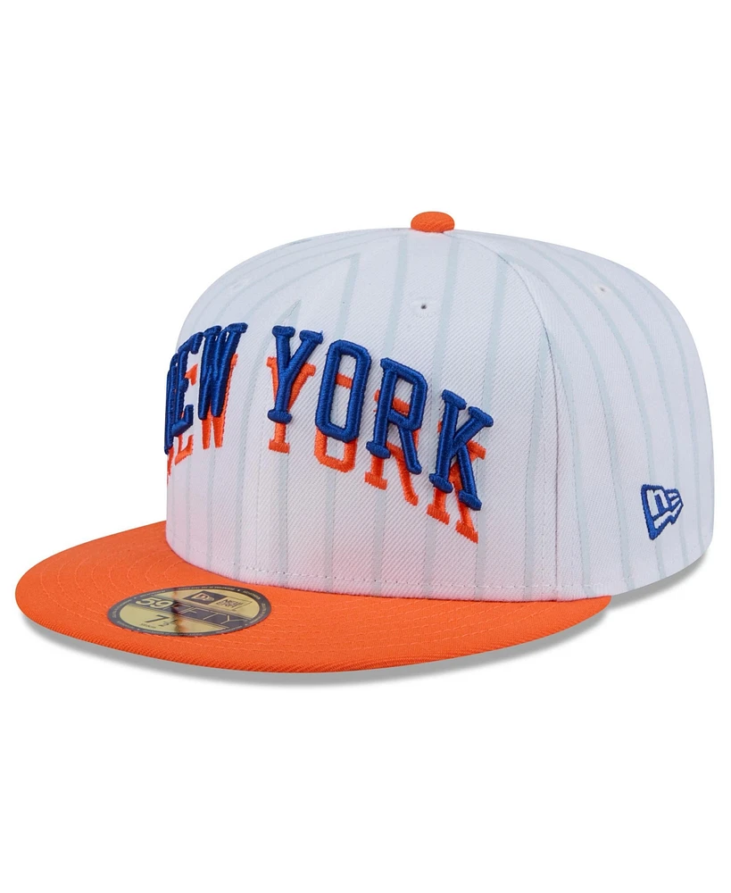 New Era Men's White York Knicks 2024/25 City Edition 59FIFTY Fitted Hat