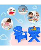 Gouun 3-Piece Plastic Children Play Table Chair Set