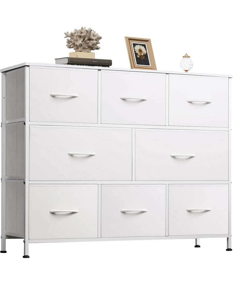 Wlive Fabric Dresser for Bedroom - Storage Drawer Unit as Tv Stand 32-43 inch TVs