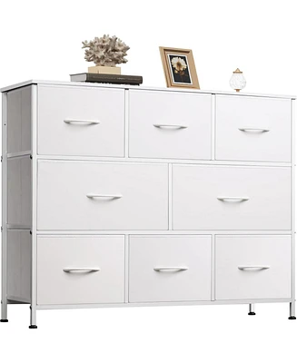 Wlive Fabric Dresser for Bedroom - Storage Drawer Unit as Tv Stand 32-43 inch TVs