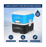 SereneLife 20-Liter Outdoor Portable Toilet with Detachable Waste Tank