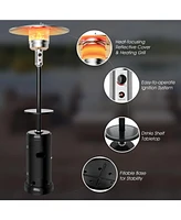 Gouun Outdoor Heater Propane Standing Lp Gas Steel with Table & Wheels