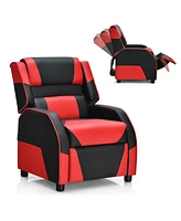 Gouun Kids Youth Pu Leather Gaming Sofa Recliner with Headrest and Footrest