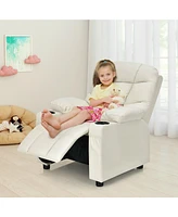 Gouun Kids Recliner Chair with Cup Holder and Footrest for Children