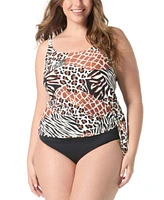 Coco Reef Womens Stella Printed Underwire Side Tie Tankini Top Bikini Bottoms