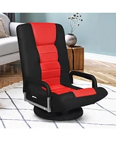 Gouun 360-Degree Swivel Gaming Floor Chair with Foldable Adjustable Backrest