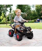 Qaba 6V Kids Atv 4 Wheeler Quad Car w/ Music for 2-6 Years,