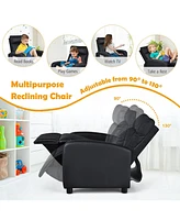 Gouun Ergonomic Pu Leather Kids Recliner Lounge Sofa for 3-12 Age Group