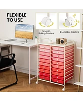 Gouun 20 Drawers Rolling Storage Cart Studio Organizer-Gradient