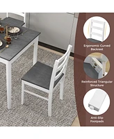 Gouun 5-Piece Wooden Dining Set with Rectangular Table and 4 Chairs