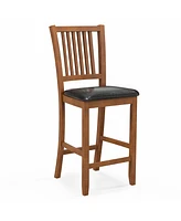 Gouun 2-Piece Bar Chair Set Counter Height Bar Stool with Backrest