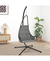 Gouun Hanging Chair with Stand and Extra Large Padded Seat