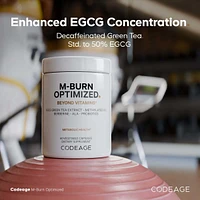 Codeage M-Burn Optimized Supplement - Decaffeinated Green Tea Std. to 50% Egcg, Berberine, Akkermansia, Vitamin B12 - Probiotics - Vitamins