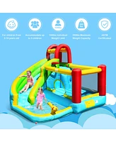 Gymax Inflatable Kids Water Slide Jumper Bounce House Splash Water Pool Without Blower