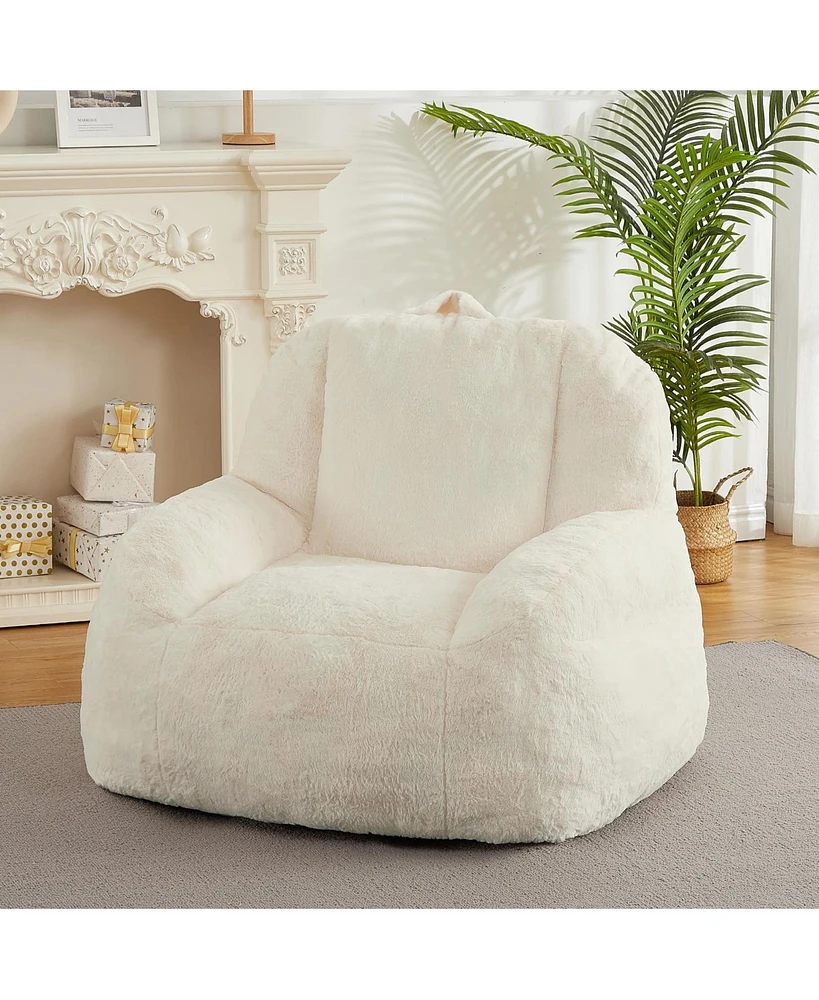 gaomon Giant Bean Bag Chair, Faux Fur Stuffed Bean Bag Couch