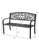 Gouun Outdoor Furniture Steel Frame Porch Garden Bench