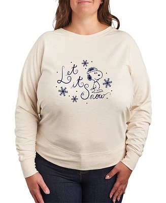 Hybrid Apparel Plus Peanuts Let It Snow Graphic Pullover Top